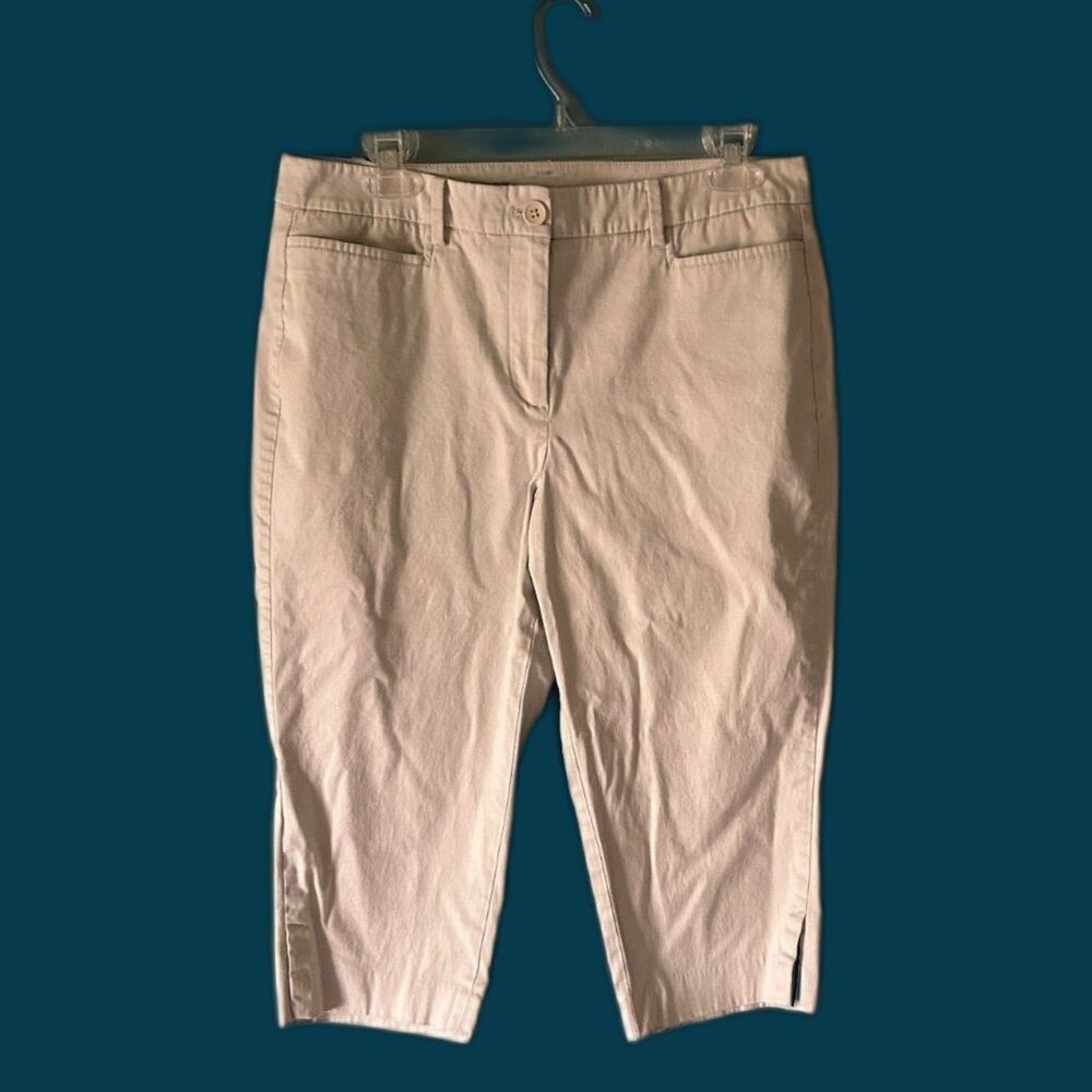 Talbots Perfect Skimmer Curvy beige crop pants size 10P inseam 18"